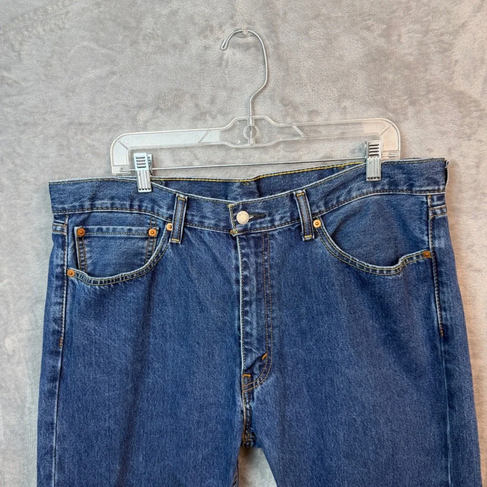 Levis Mens Jeans 38x30 Blue 505 Regular‎ Fit Straight Leg Denim Pants Western